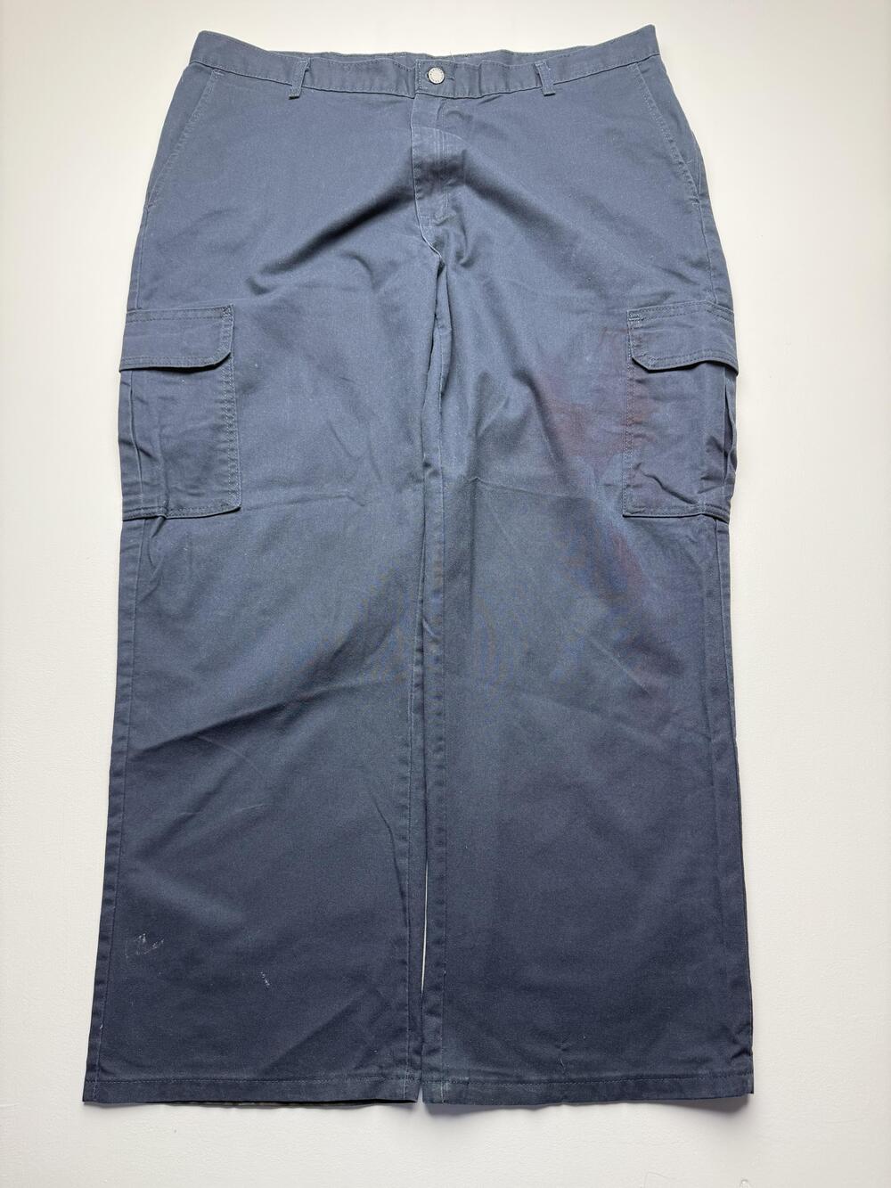 Dickies Cargo Pants Mens 40x30 Blue Denim Straight Relaxed Fit Workwear Utility